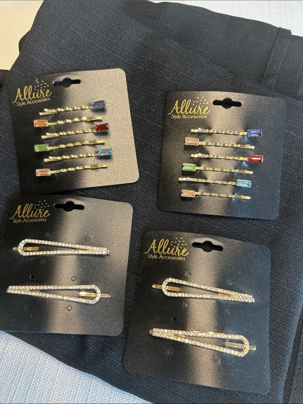 Allure Gold-Tone Bobby Pins & Rhinestone Hair Clips in Multicolor Gems